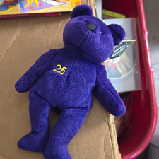 Salvino Bamm Beanos Mark McGwire 25 Purple Beanbag Plush Bear 1998
