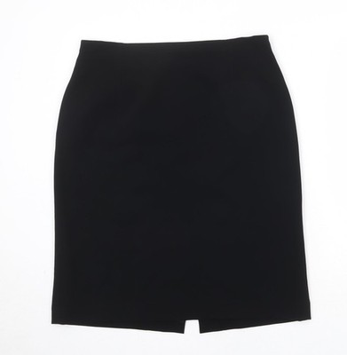Louben Damen A-Linien Rock schwarz Polyester Größe 35 mit Reißverschluss