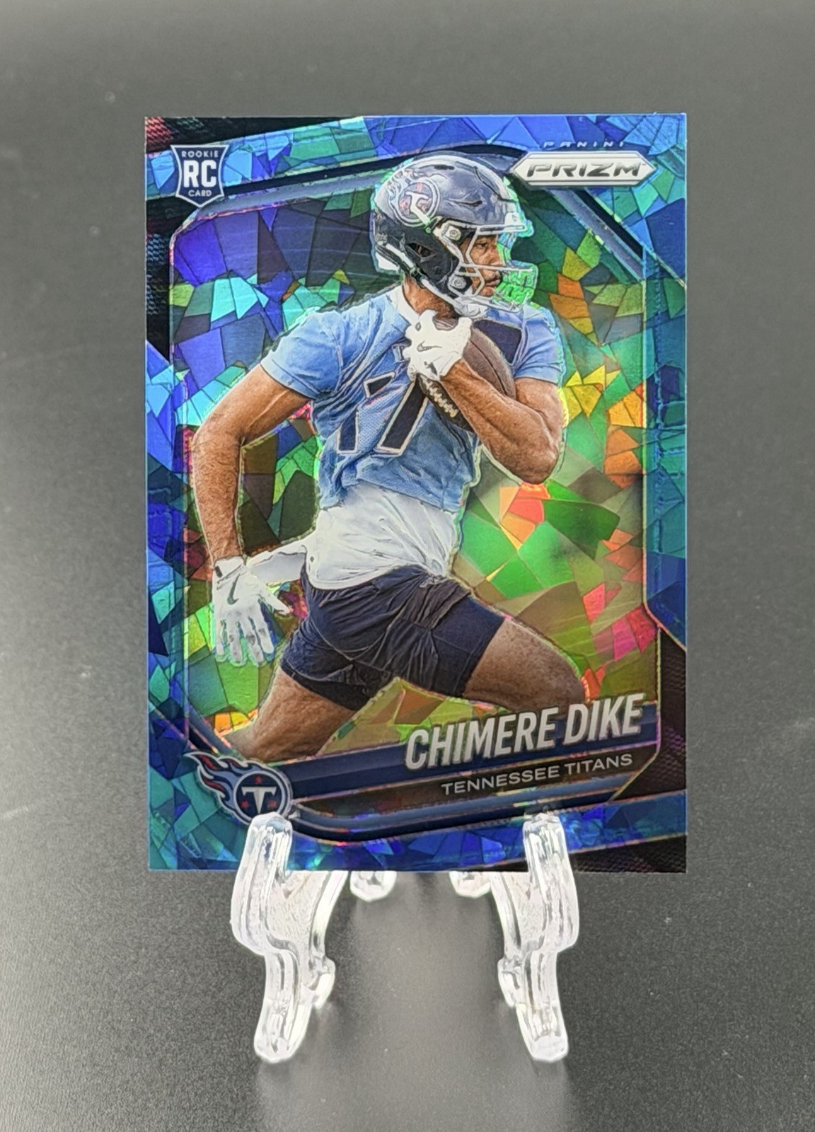 2025 Panini Prizm Chimere Dike Titans Blue Cracked Ice Rookie RC SP /99 #396