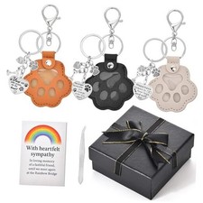 Dog Memorial Gifts for Loss of Dog 6 PCS Pet Keepsake Keychain Set with Fur