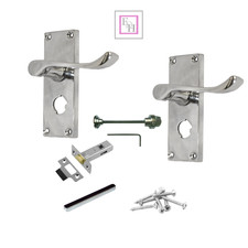 Victorian Chrome Scroll Door Handle Sets – Latch, Lock & Bathroom Lever Handles