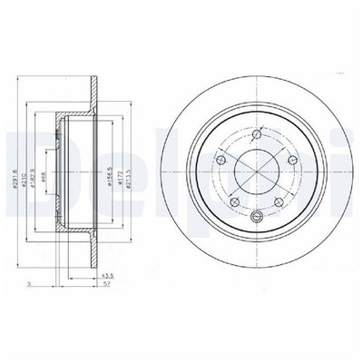 Delphi 2 Bremsscheiben + 1 Satz Beläge hinten 25929530