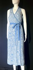 D.V. Furstenberg/Target Sleeveless Sweater Wrap Dress Sz M Sea Twig Pattern Blue