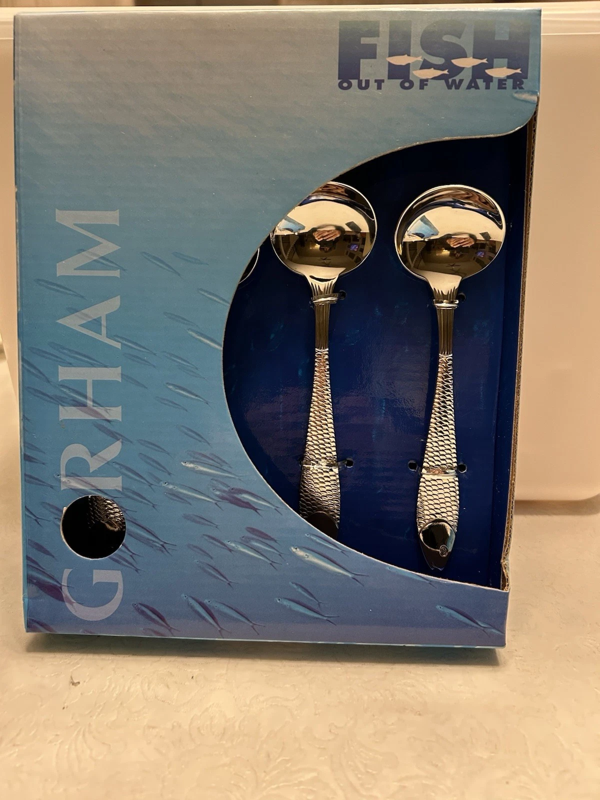 Gorham Fish Out Of Water Stainless Set Of 4 Sauce Spoon New In Box