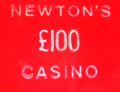 Newton’s Casino Placa Valor 100 Libras #074 Reino Unido British High Stakes Gaming Token - Imagen 4 de 4
