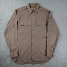 Vintage WWII Military Button Up Shirt Chin Strap Gabardine Air Force 30s 40s