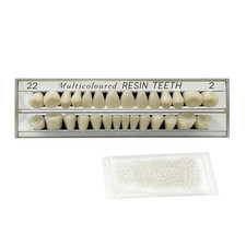 False Teeth Denture Set 28pcs Synthetic Resin Upper Lower for Halloween Cosplay