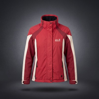 Jack Wolfskin Jacket Womens Large 14 16 Red Texapore RECCO Ski Outdoor Mountain 