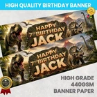 Dinosaur T Rex Birthday Banner Personalised Any Name Party Banners Girls Boys