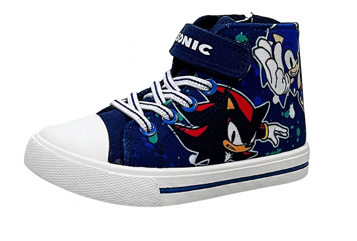 Boys Girls Sonic The Hedgehog Boys Hi Top Trainers Sneakers Official Licensed