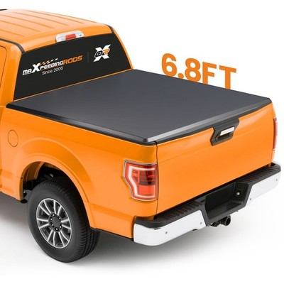 6.8FT Soft Quad-Fold Tonneau Cover W/LED Lamp for Ford Super Duty F250 1999-16