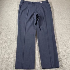 Zanella Pants Mens 36 Dark Blue Wool Serge Devon Full Fit Trousers Made In Italy