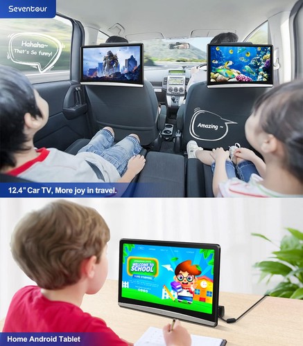 12.4" Android Universal 4K Car TV Headrest Monitor Tablet for Back seat, Supp... - Picture 4 of 6