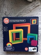 *** HOLZ REGENBOGEN VIERECK  ***OVP *** 1 + ** 7 Teilig ** Unbespielt * Playtive