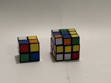 Rubik's Cube 2x2 and 3x3 Set Black with Color Stickers