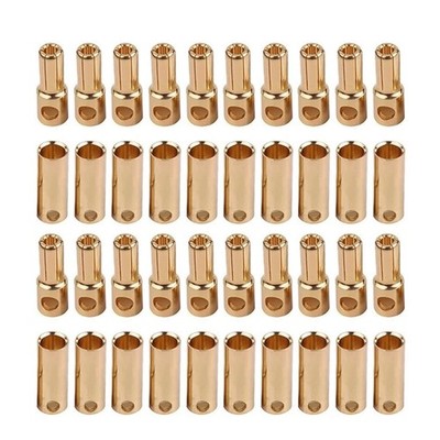 Nuofany 20Pairs Gold-Plated 5.0MM 5MM Banana Plug Bullet Male Female... 