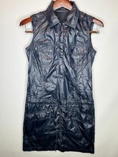 Calvin Klein Black-Blue Sleeveless Utility Dress Women’s M Zip Drawstring