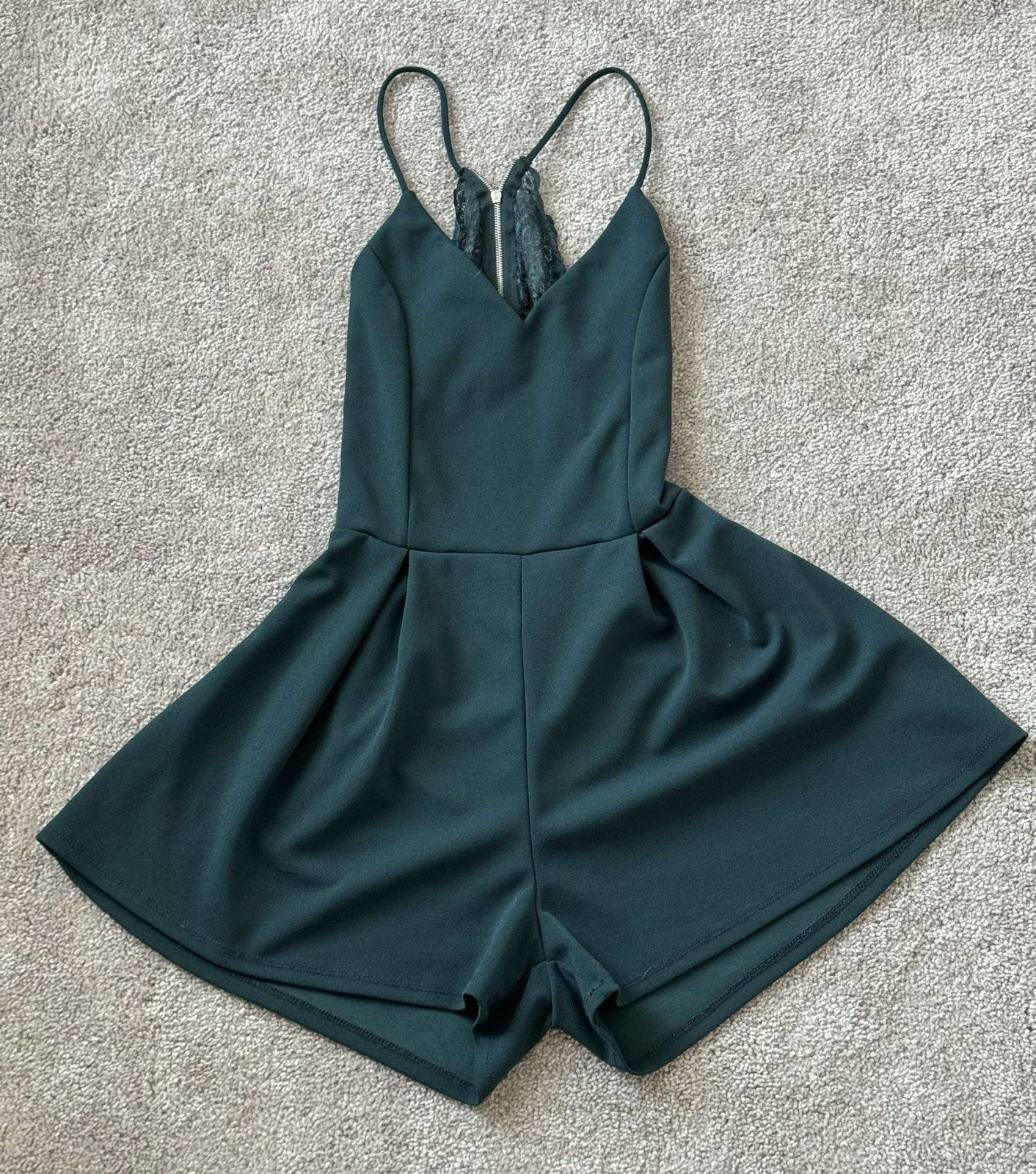 Mind Code Emerald Green Cut Out Romper Women’s Me… - image 1