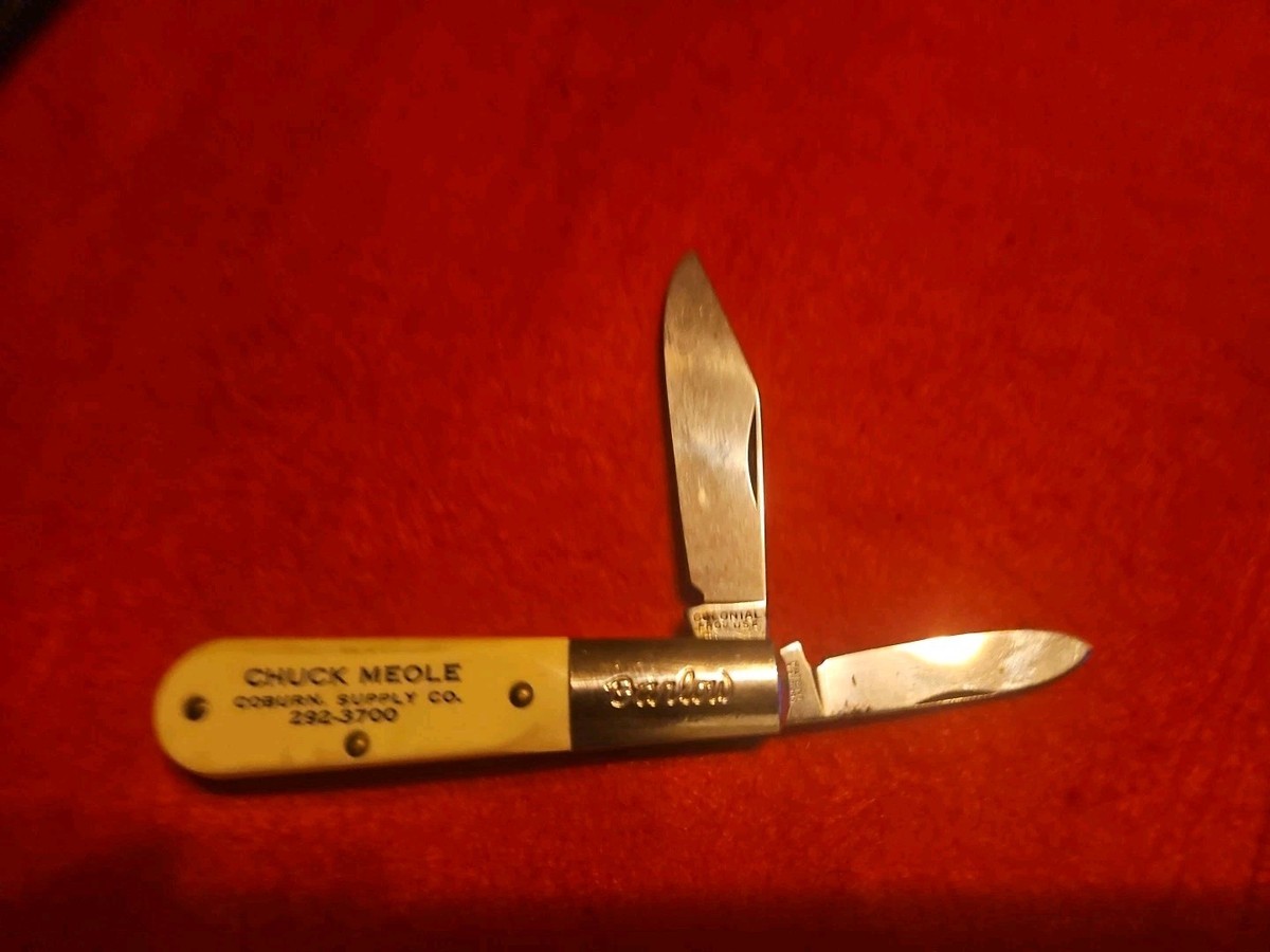 Vintage Colonial Prov USA Barlow 2 Blade Folding Pocket Knife W
