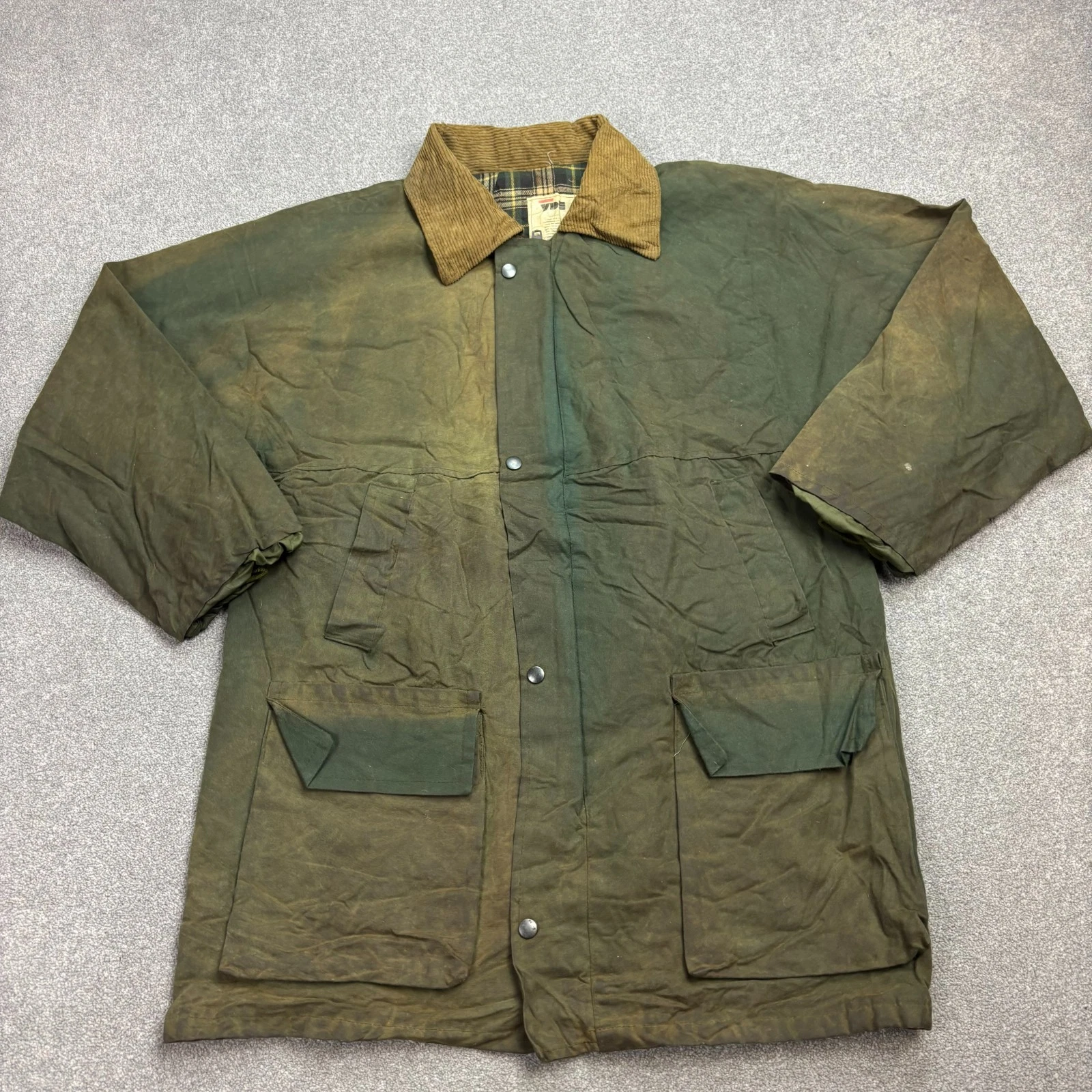 Wax Jacket Adult Large Green Hunting Country Outdoor Waterproof Coat Men*