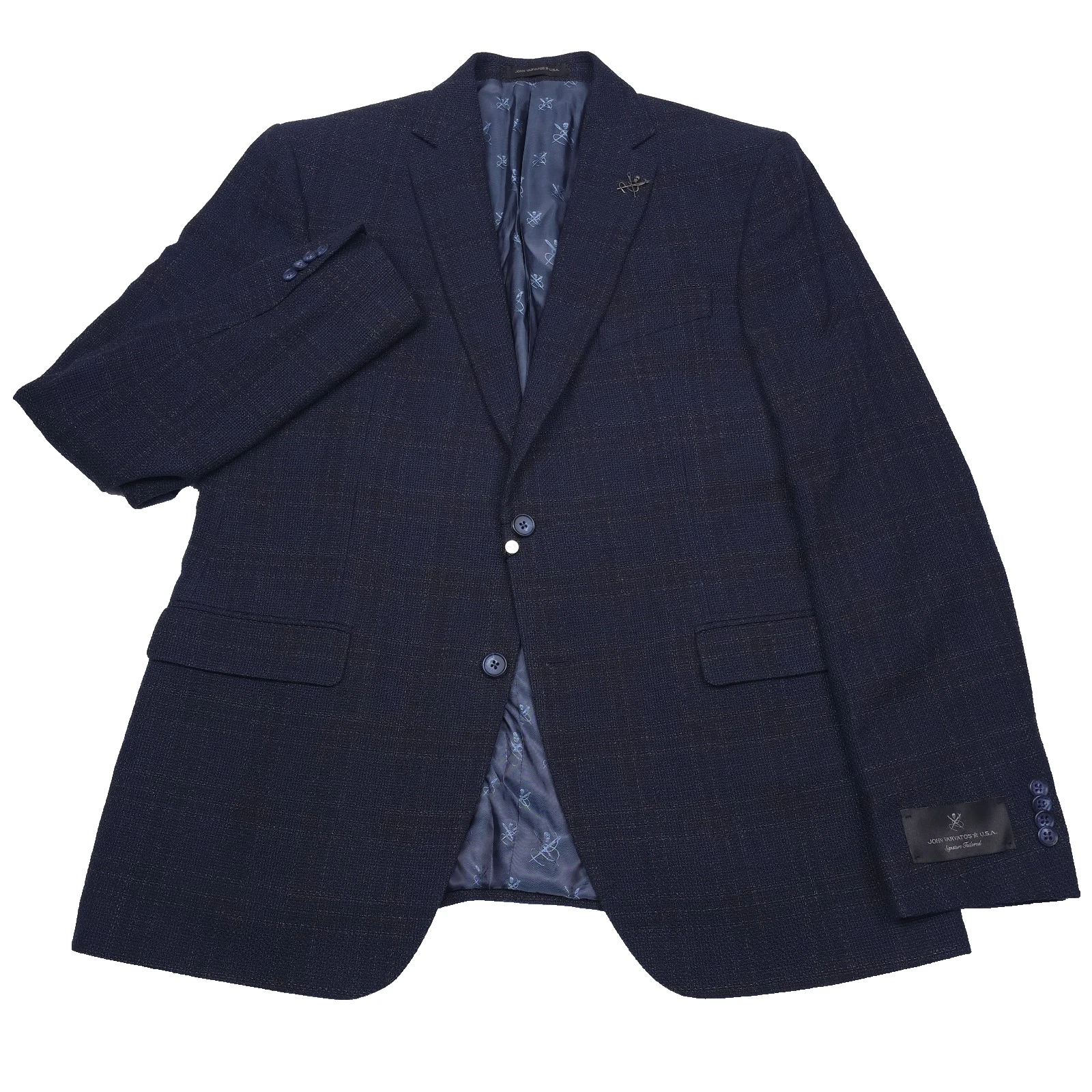 John Varvatos Bleecker Sport Coat Mens 46R Slim Blue Textured Blazer Jacket
Opens in a new window or