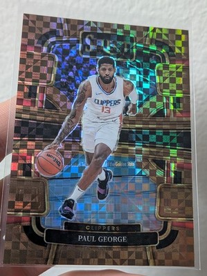 2023-24 Panini Select Paul George Bronze Checker Prizm 49/49 #14 Clippers