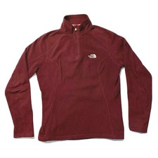 The North Face Sweatshirt Womens Small Maroon Classic Fleece 1/4 Zip Pullover