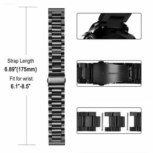 For Samsung Galaxy Watch 42/46mm 20/22mm Stainless Steel Band Strap Metal Luxury - Picture 5 of 31