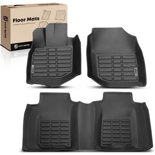 3Pcs Black Floor Mats Liners for Honda Fit 2009 2010 2011 2012 2013 Front & Rear