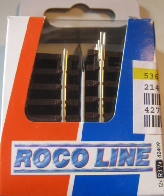 12 X Roco 42409 H0 Curved Track R3 / 7.5° New In Original Packaging