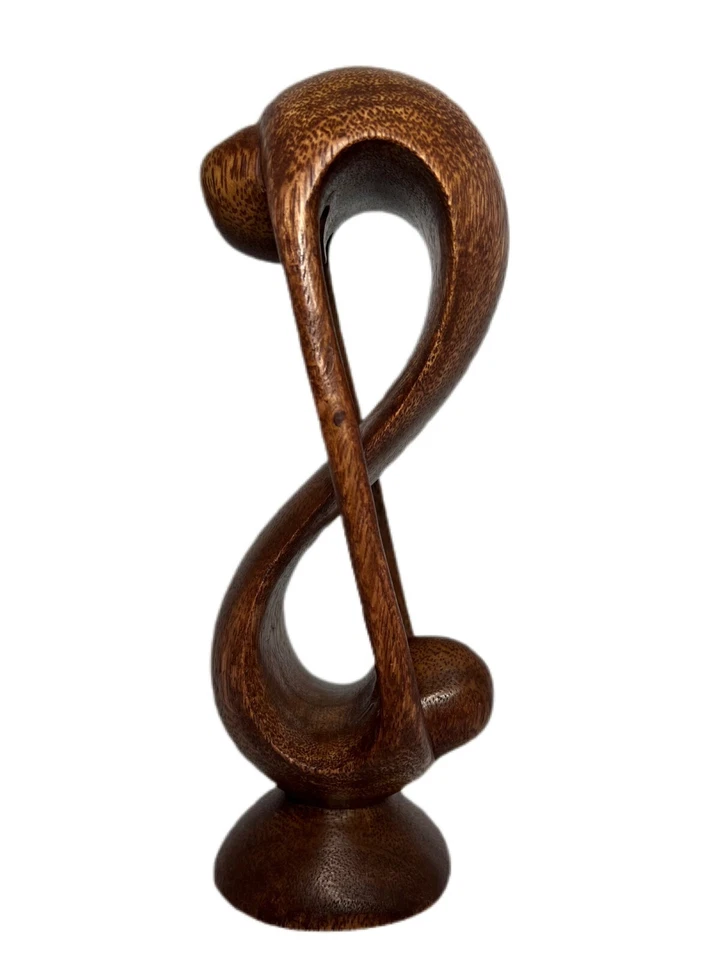 Novica Tallada a Mano Abstracto Romántico Amor Regalo Idea Madera Escultura Arte Decoración Foto 3 de 4