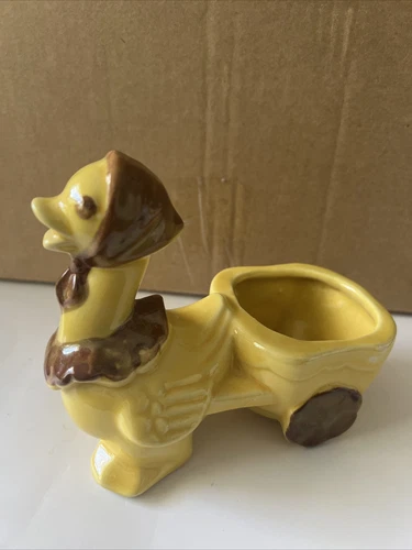 Vintage 50’s Mother Goose Pulling A Cart,Shawnee-USA-Pottery Ceramic Planter