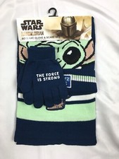 Mandalorian Boys Hat Gloves Scarf Child Yoda Star Wars One Size 3 pc Set