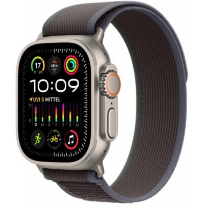 Apple Watch Ultra 2 Trail Loop S/M 49 mm Titan GPS + 4G Smartwatch blau/schwarz