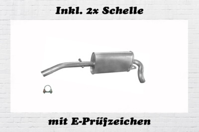 VW Lupo 1.0 1.4 37/44KW Endschalldämpfer Auspuff Endtopf + Schelle BJ.98-05