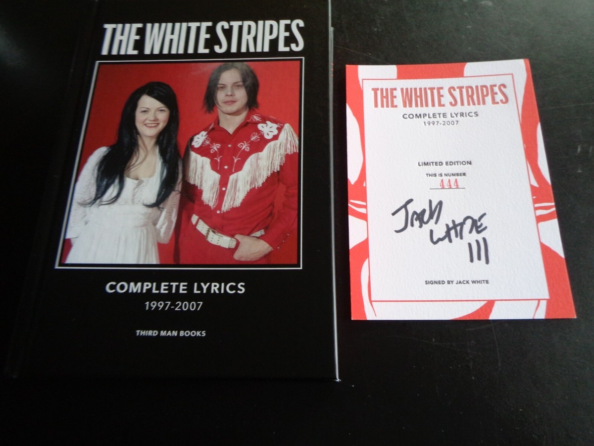 THE WHITE STRIPES COMPLETE LYRICS &JACK WHITE SIGNED /AUTOGRAPH