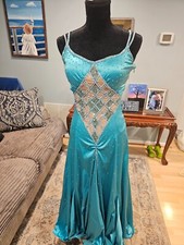 Ballroom Standard/Smooth Competition Dress S Sky Blu Lots of Rhinestones