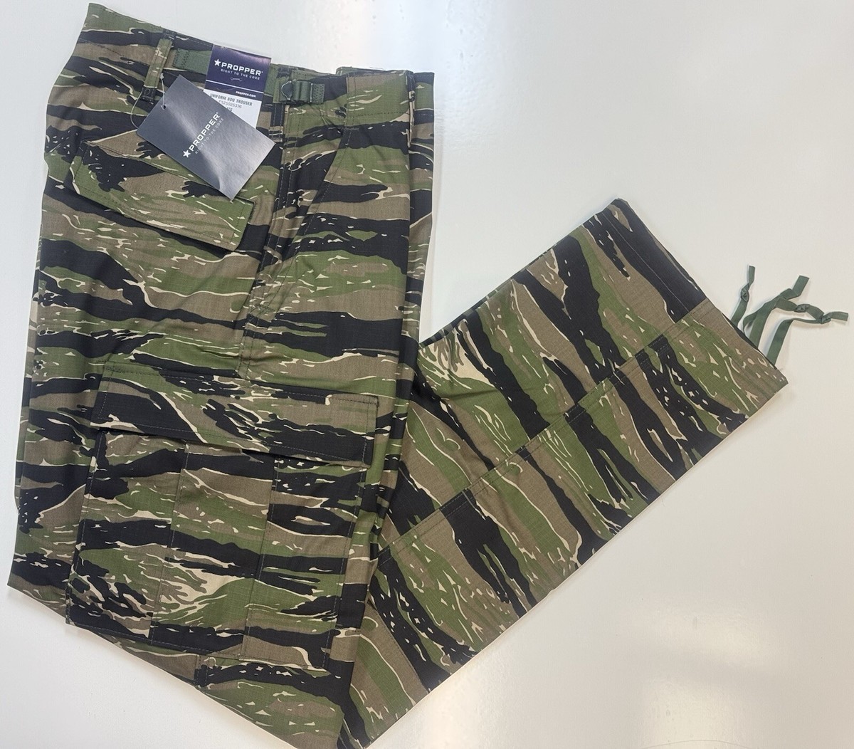 パンツ Propper tiger camo wide cargo pants y2k BDU Camo Pants Military Tactical Zipper Fly 60/40 Ripstop