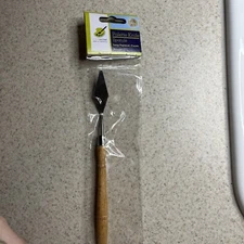 Metal Palette Knife-Long Tapered wood handle