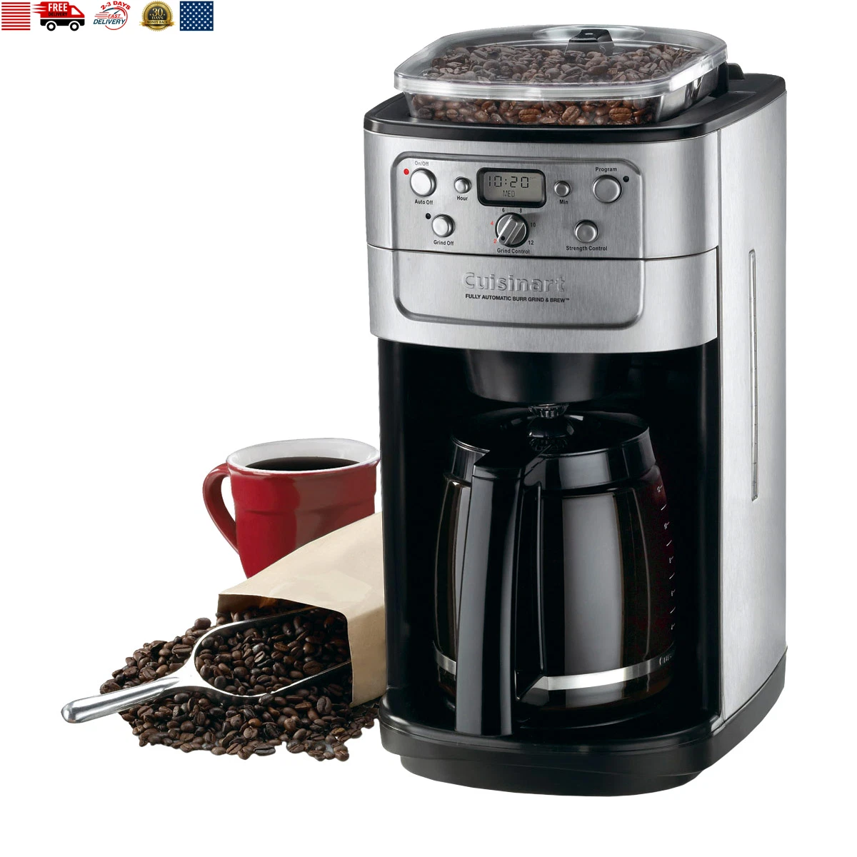 Cuisinart Burr Grind & Brew 12 Cup Automatic Coffee Maker, 8oz