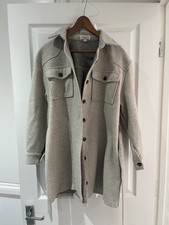 In The Style Ladies Tie Waist Shacket / Jacket Size 8 Beige