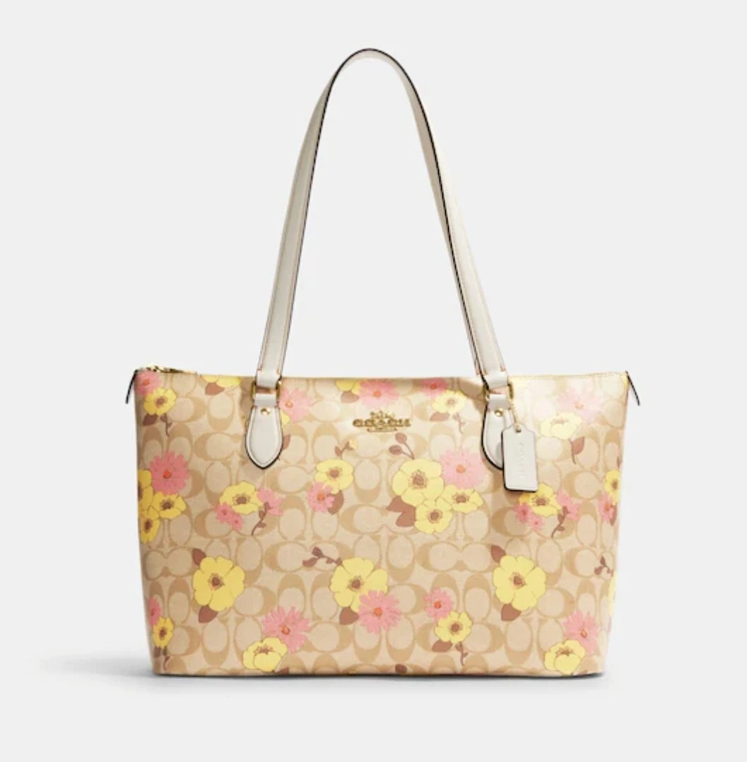 Coach CH727 Gallery Tote In Signature Canvas With Floral Cluster Print
