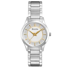 BULOVA 96L175 WOMEN'S DRESS ANALOG SILVER DIAL STAINLESS STEEL WATCH