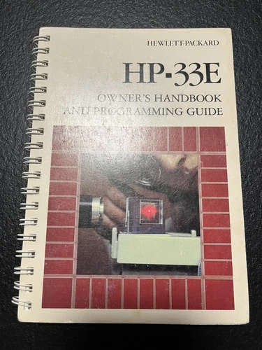 Manual For Hewlett-Packard HP-33E Calculator Original Vintage