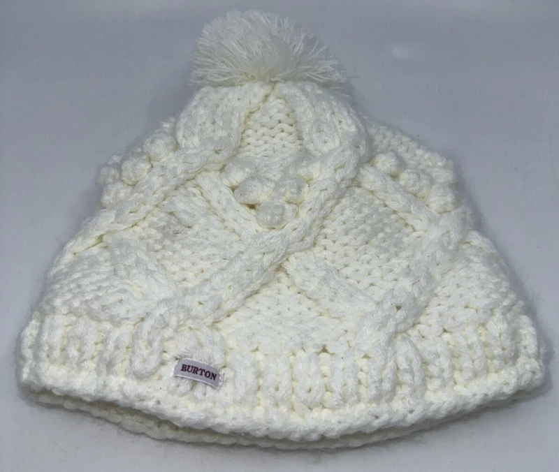 burton chunky knit fleece lined pom 