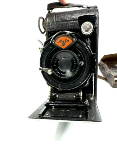 Cámara plegable estándar Agfa vintage con estuche de cuero - para piezas o reparación - Imagen 2 de 14