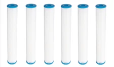 6 Pack: Hydro-Logic Tall Boy Compatible Pleated Sediment Water Filters 2.5"x 20"