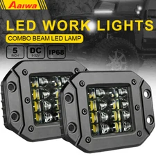 2X 5" inch Flush Mount LED Work Light Bar Rear Bumper Reverse Pods Cube Driving