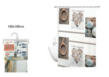 Store Douche Moule Étanche 180x180cm Avec Anneaux Salle de Bain Cœurs Pietre Dfh