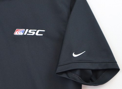 ISC ~ NikeGolf Dri-Fit Polo Shirt Men's XL Black Embroidered Short Sleeve - Picture 5 of 8